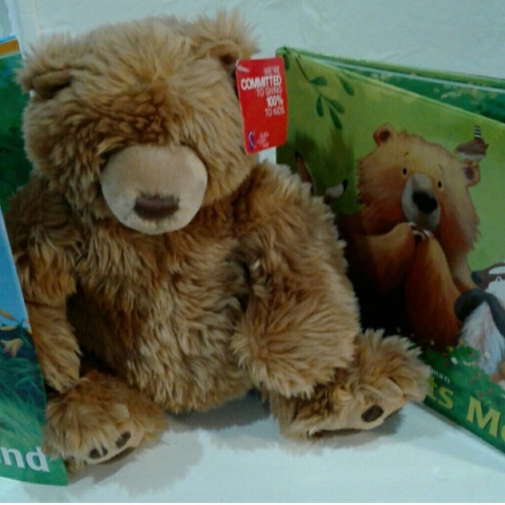 bear waiting for Christmas book and plush